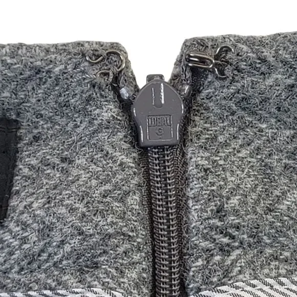 Talbots Wool Blend Herringbone Grey Pencil Skirt Women's SZ 14 - Picture 7 of 9